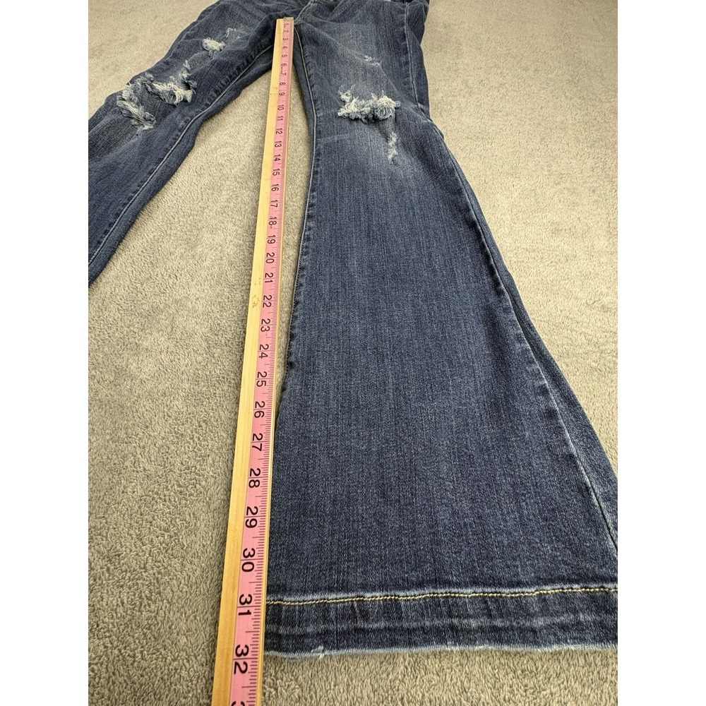 Judy Blue Trouser Flare Jeans Button Fly Dark Wash Women's 9/29 Stretch - Picture 3 of 12